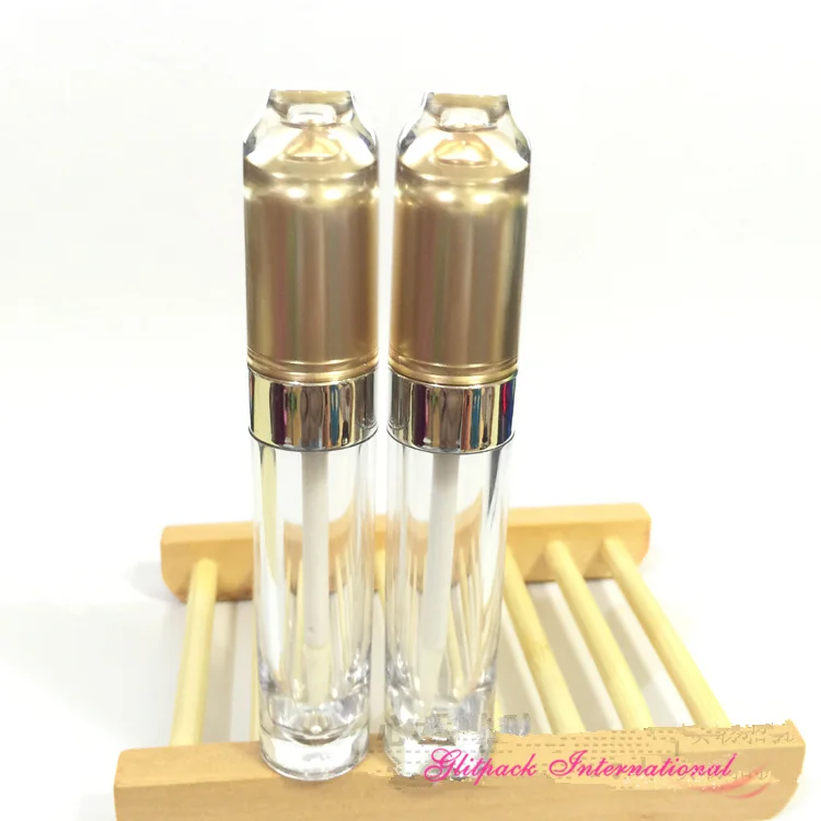 50 stks/partij 6 ml Wimpergroei Behandelingen Acryl Cosmetische Lege Buis Cosmetische Flessen Goud Luxe Cap met Stopper