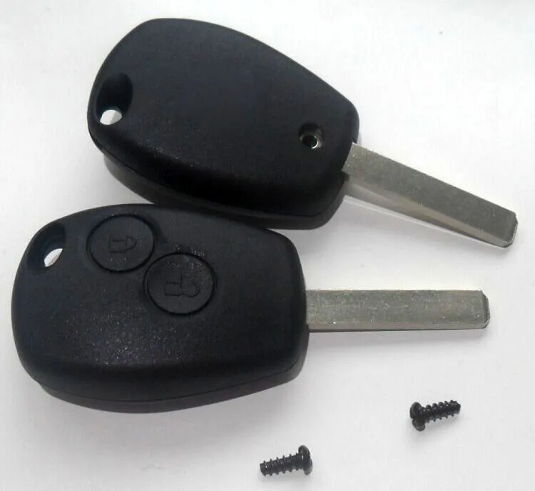 

2 Button Replacement Remote Key Case Shell For Renault With Logo And Uncut Blade Fob Key Cover Blank 30PCS/lot