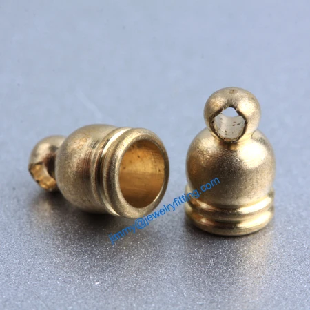 Jewelry findings raw brass End caps for laether cord end cap crimp beads  5*8mm