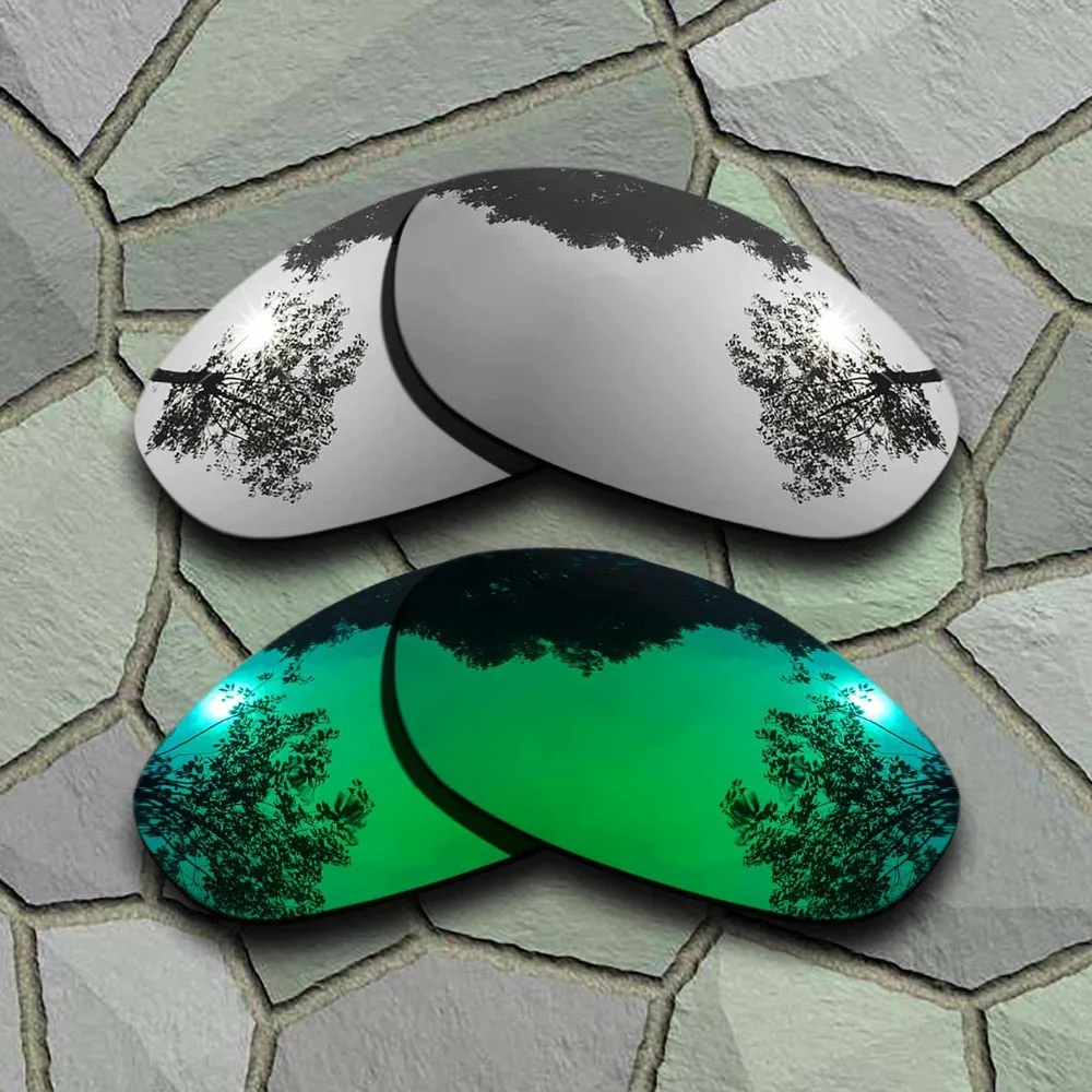 Chrome&Jade Green Sunglasses Polarized Replacement Lenses for Oakley Monster Dog