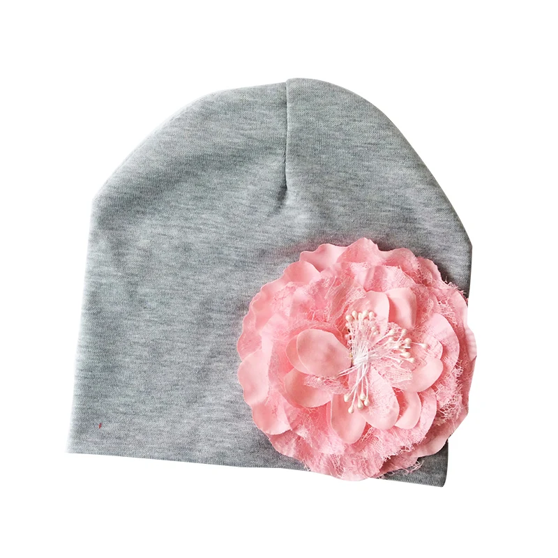 Partisig Brand Baby Girls Hat Cotton Knit Floral Beanie For Girls Spring Autumn Caps With Big Flower Winter Children\'s Hats