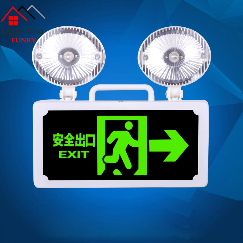 

Fire emergency indicator LED safety exit indicator card Two-in-one evacuation two-way emergency lighting