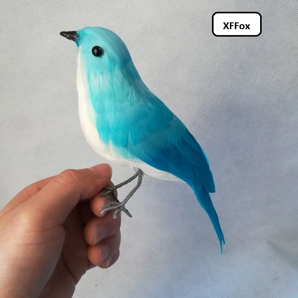 cute real life blue bird model foam&feather simulation vivid Tangara sayaca bird doll gift about 18cm xf0796