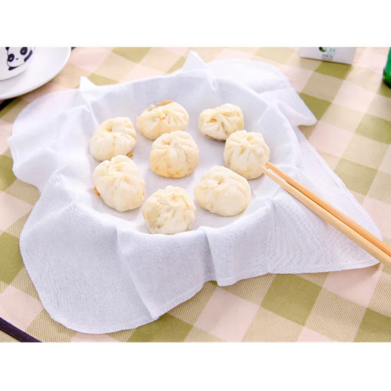 Non-Stick Bleached Steaming Pot Cloth, Cheese Clothes, Rice Steamed Stuffed Bun, 100% Cotton, 32x32cm, 10Pcs