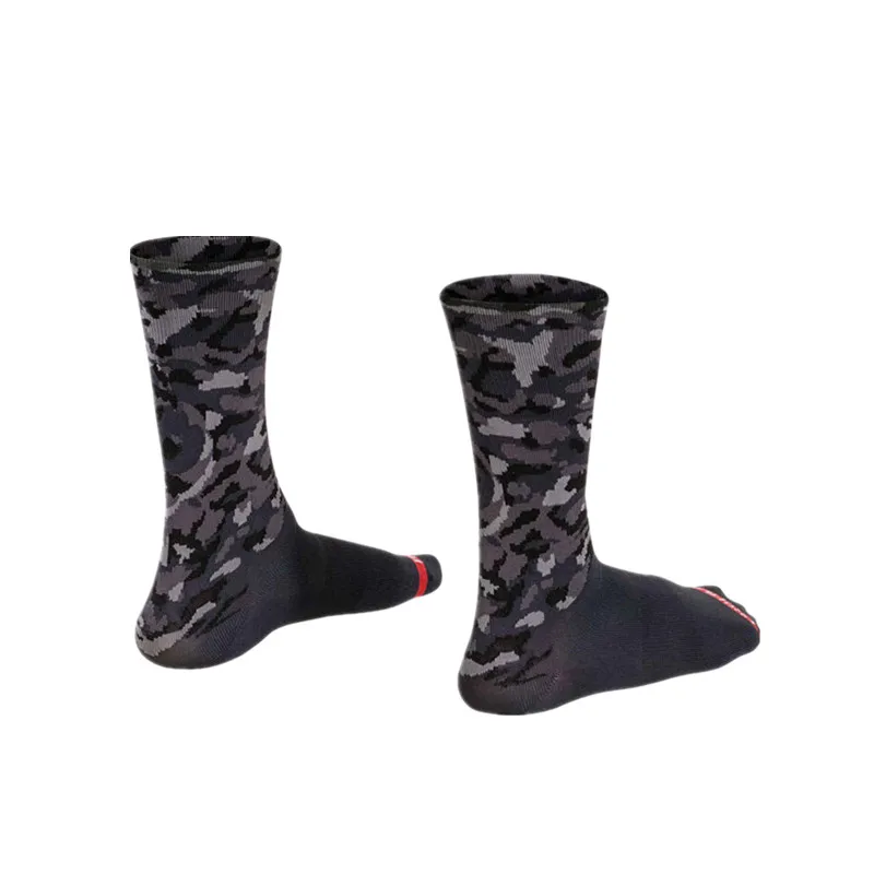 Sports Outdoor Camouflage Cycling Socks Men Cross-country Mountain Compression Bike Socks Army Green Calcetines Ciclismo