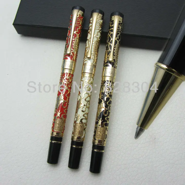 

3pcs Shipping NIB Jinhao Ping cursive italic style celluloid 0.7MM perfect carvings Pattern Roller Pen