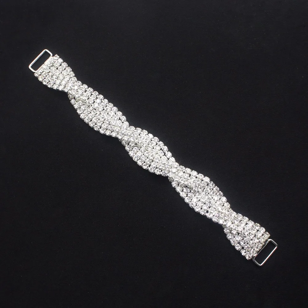 Factory wholesale 10 pcs 170mm Clear Crystal Rhinestone Bikini Connectors Swimming chain For Bikini Decoration