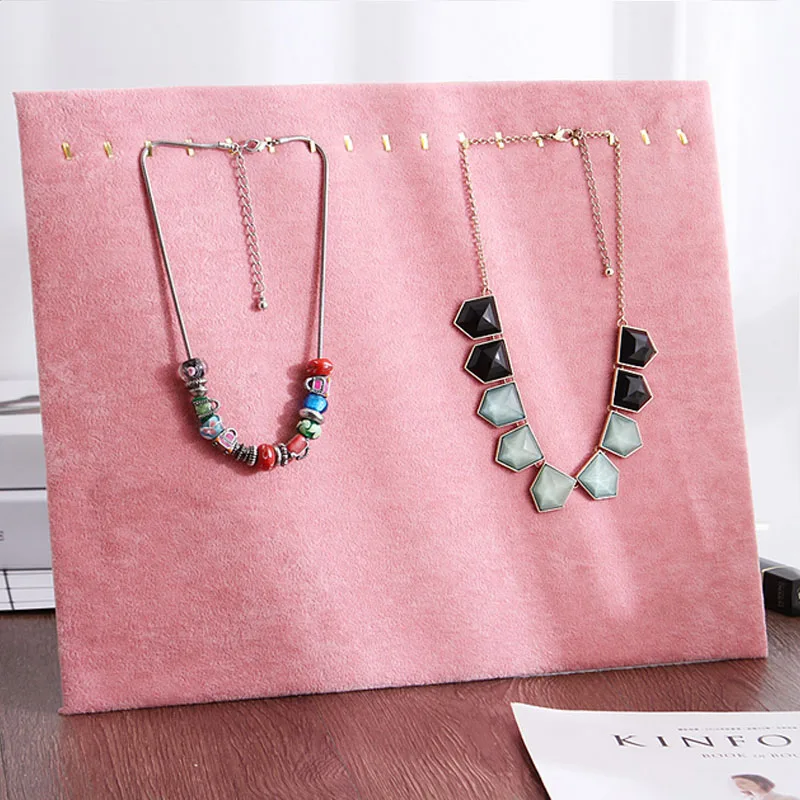 New Necklace Display Shelf Jewelry Velvet Linen Choker Holder Stand for Jewelry Stand Rack Display Stand Pendants Show Rack
