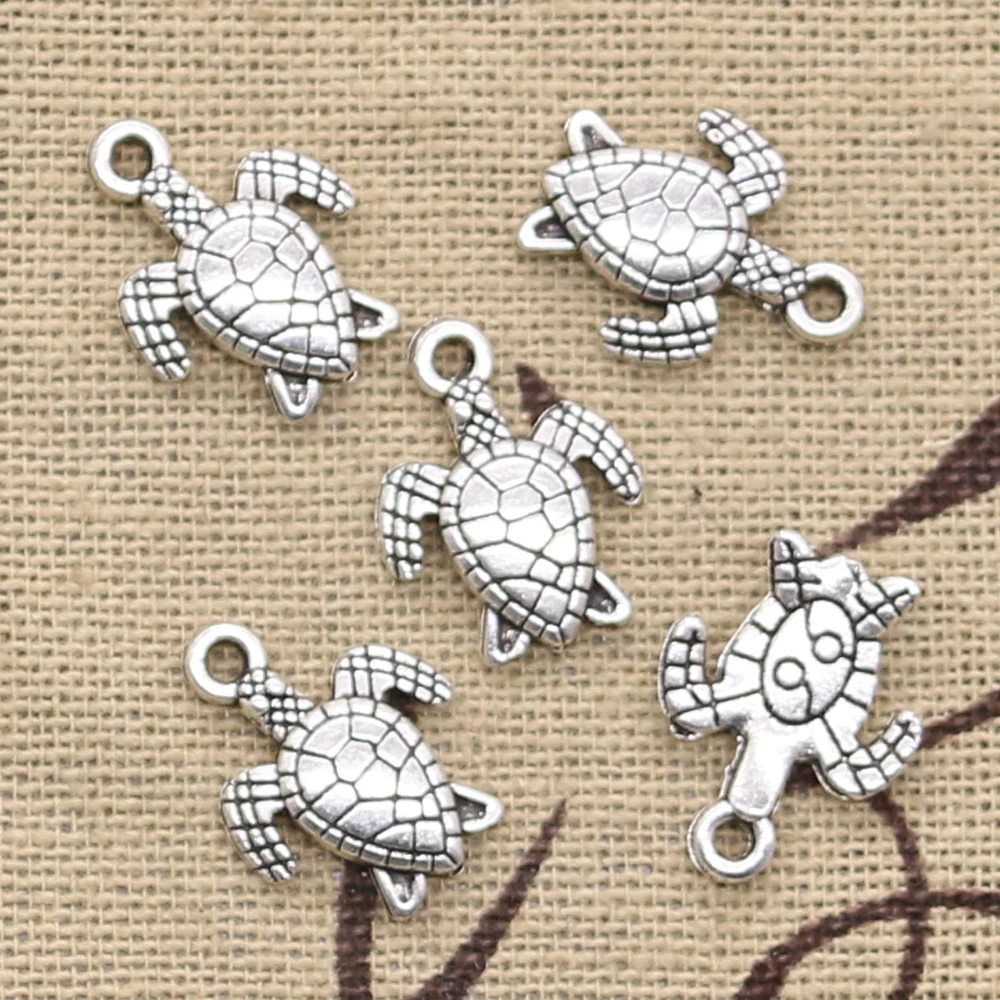 20pcs Charms Turtle Tortoise Sea 16x12mm Antique Making Pendant fit,Vintage Tibetan Bronze Silver Color,DIY Handmade Jewelry