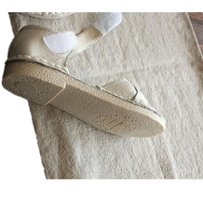 Careaymade-Genuine Leather Sandals,pure handmade white shoes,the retro art mori girl Flats shoes,fashion Casual shoes