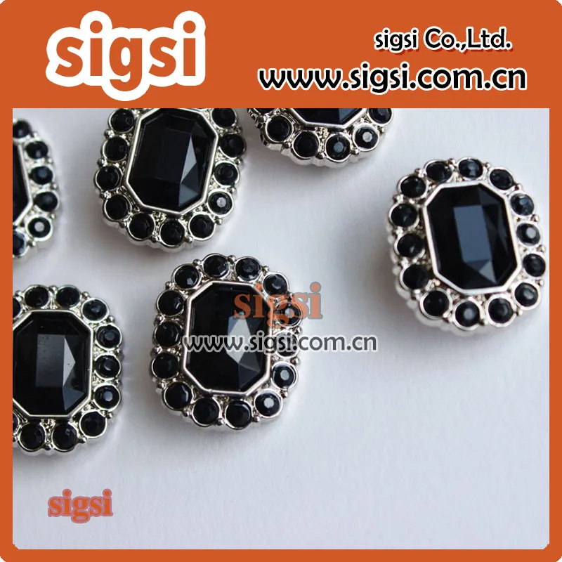 Black Popular Decorative Acrylic Rhinestone Button in various Color