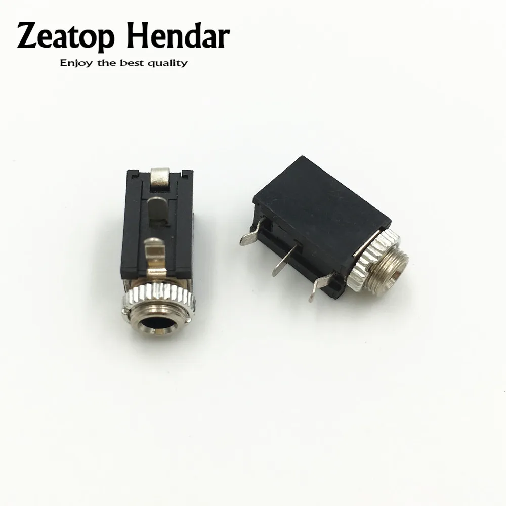 أحادية جاك المقبس الشاسيه مع الجوز ، PCB لوحة جبل ، 2 دبوس موصل ، 3.5 مللي متر ، 10 قطعة #1