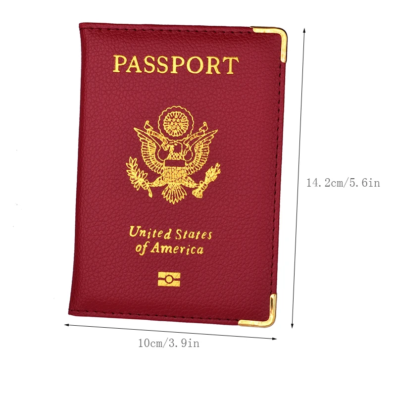 Pu Lederen Travel Usa Paspoort Cover Gepersonaliseerde Vrouwen Ons Amerikaanse Paspoorthouder Case Voor Amerika Mannen Reizen Document Case