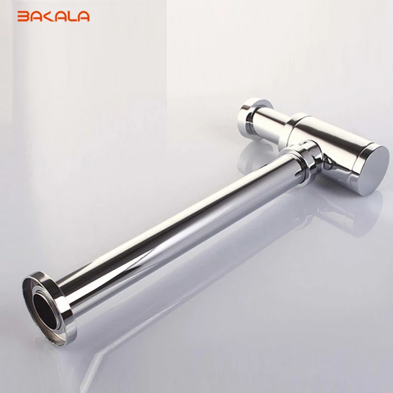 

BAKALA Bathroom Basin Sink Faucet Bottle Waste Trap Drain Kit Chrome P-TRAP Tube sanitary engineering