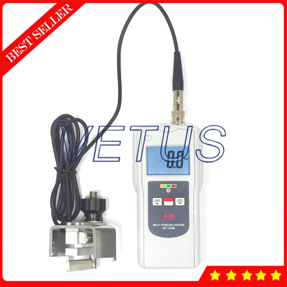 AT-180B Digital Belt Tension Meter 850N Maximum Load For automotive Textiles Wire cable Metal wire Plastic film Tension Gauge