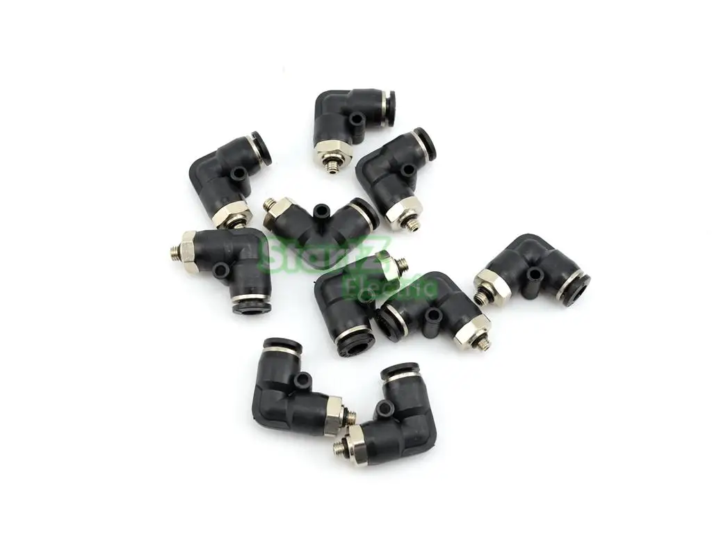 High quality 4mm X M5 Thread Pneumatic Male Elbow Connector Tube  Air Fitting 10Pcs