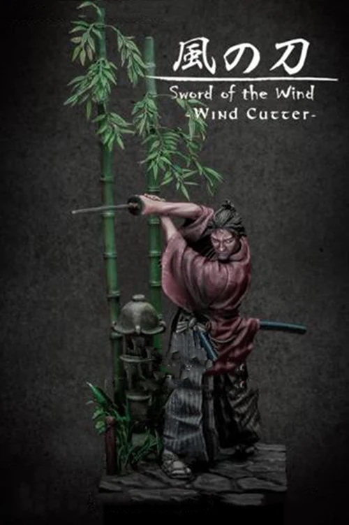 Unpainted Kit 1/24 75mm Sword of the Wind Samurai Windcutter  75mm   Resin Figure miniature garage kit