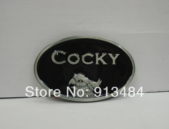 

Black color Cocky belt buckle with silver finish JF-B046 suitable for 4cm wideth belt with continous stock