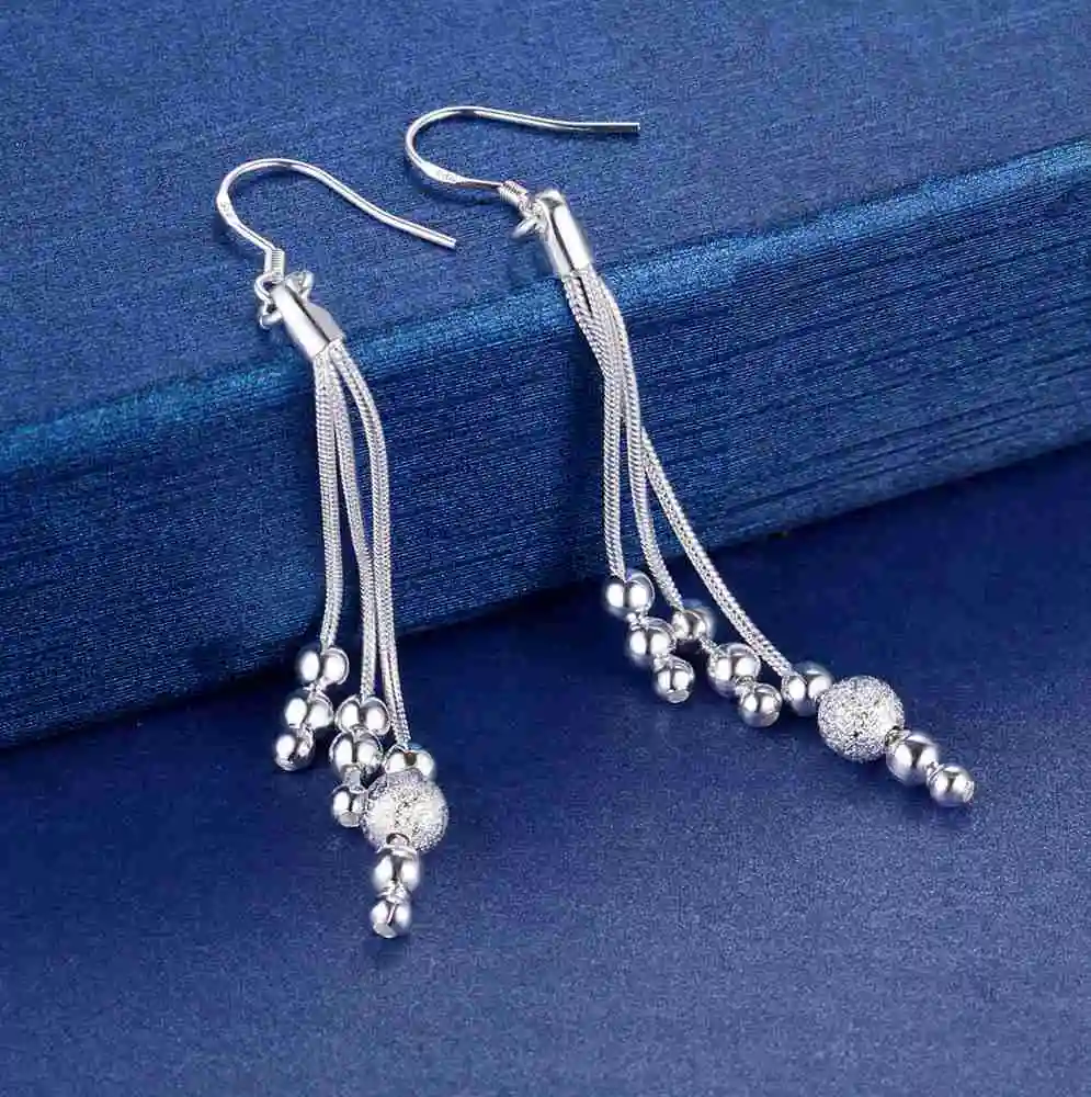 Retro Elements Elegant Gorgeous AE322 Classic Silver Color Earrings For Women Wholesale Fashion Jewelry Beautiful Buddha Beads