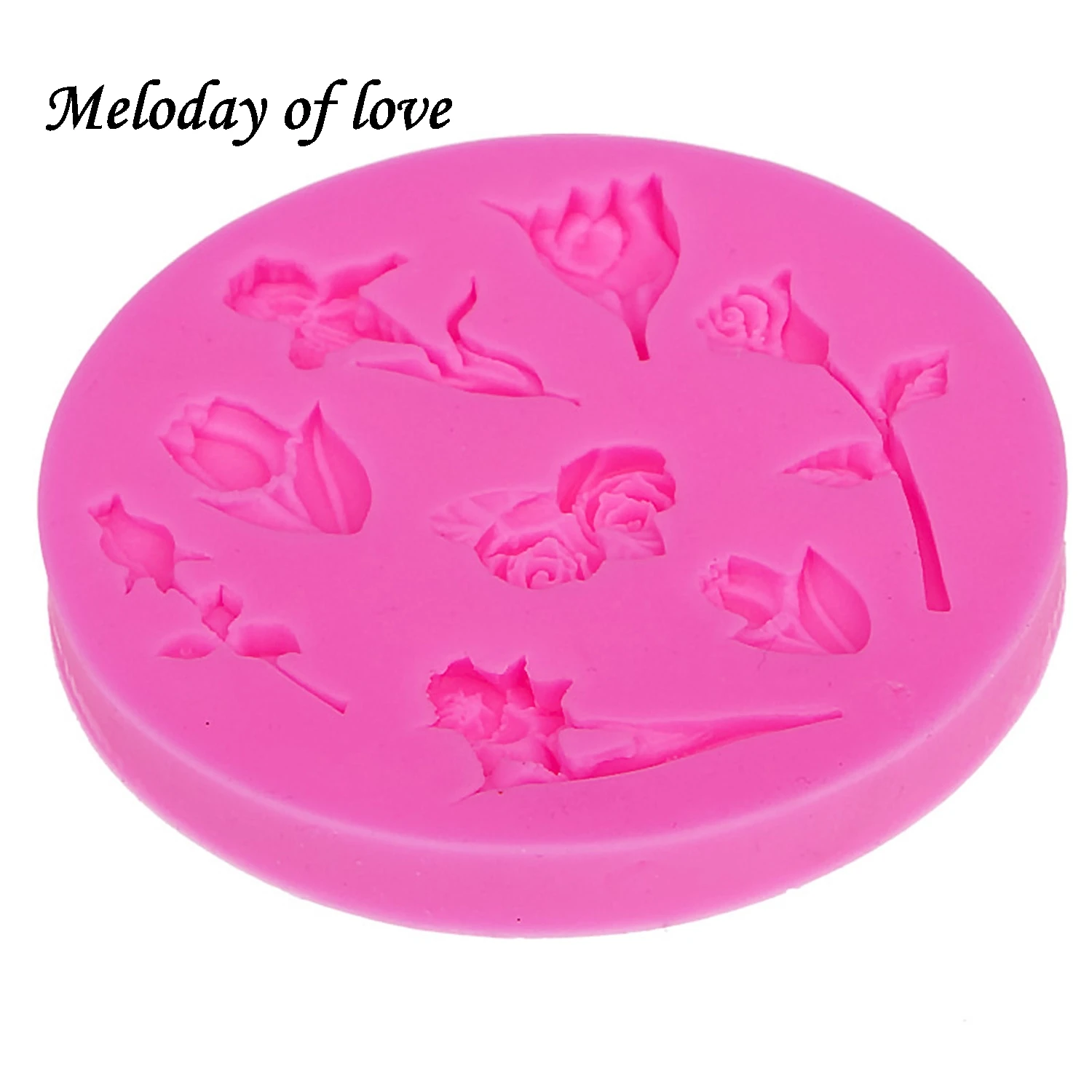 Roses flowers chocolate wedding cake decorating tools silicone mold dessert decorators moulds T0002