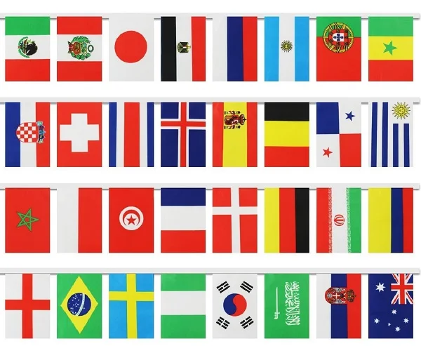 25-65M 100-200 pcs different Countries String Flag International World Banner Bunting flags bar home party decoration