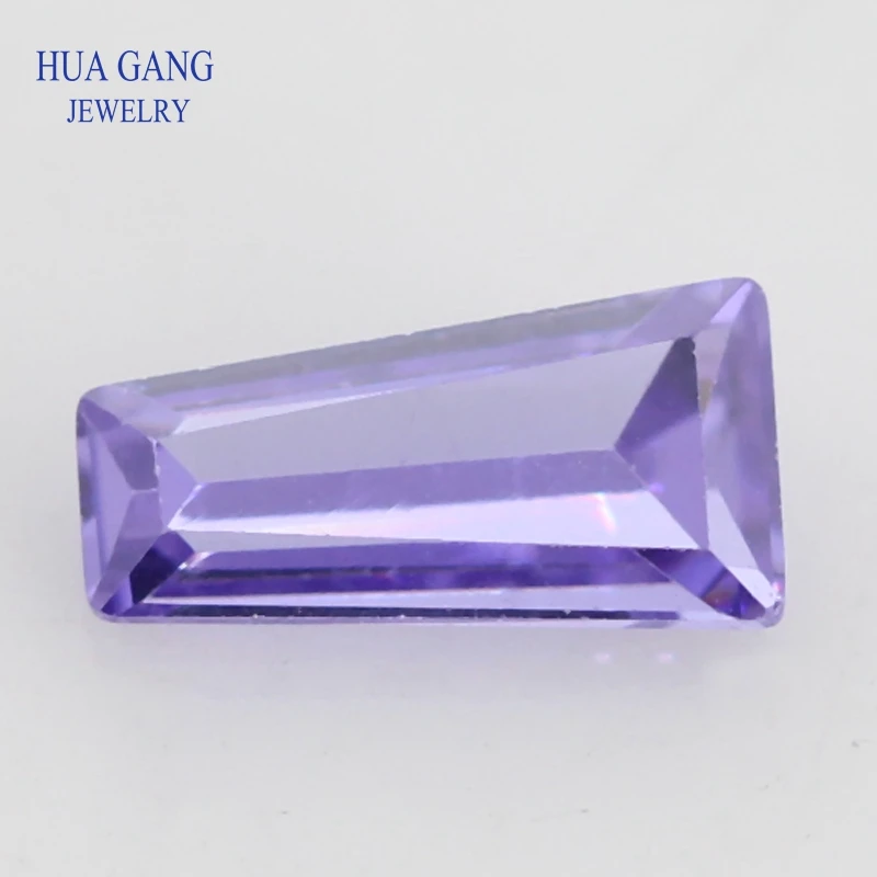 50PCS Lavender CZ Stone Ladder Shape Brilliant Cut Synthetic Gems Cubic Zirconia For Jewelry Size 2x1.25x1~8x4x2mm