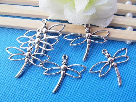 

100pcs 26.75mmx32.60mm Antique Silver tone/Antique Bronze Dragonfly Connector Pendant Charm/Finding,DIY Jewelry Making Accessory