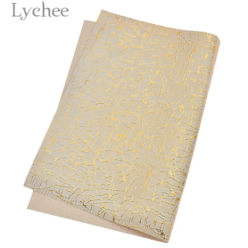 Lychee Life 1Pcs/lot A4 Stripe Grid Fake Leather Fabric High Quality Synthetic Leather DIY Material For Garments Handbag Belts