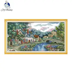 Joy Sunday scenic style The peaceful countryside printable cross stitch patterns needlework kits for home ornament