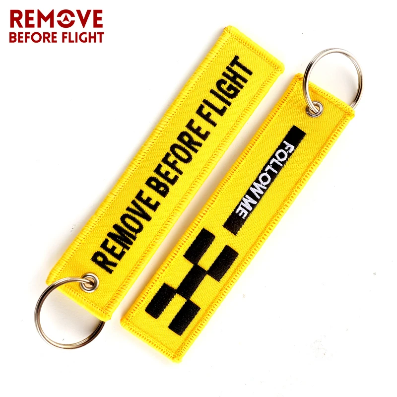 

Remove Before Flight Fashion Keychain Embroidery Chain Key ring Safety Tag llavero Aviation gift for Motorcycle Car-styling 2pcs