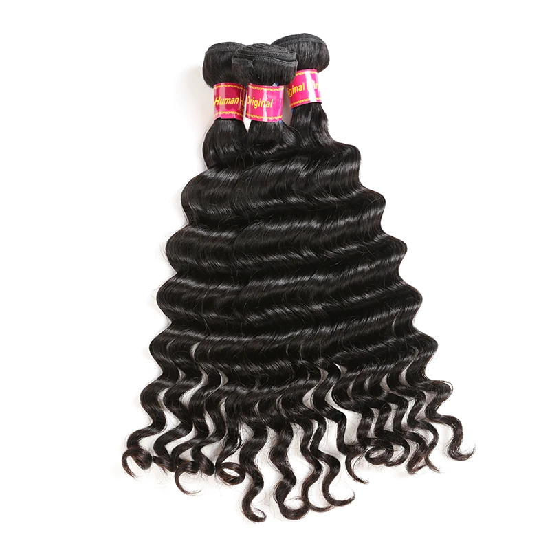 Ali Queen Hair Natural Wave Brazilian Human Hair Bundles With Closure Pre Plucked Hairline Bundles With Lace Closure Remy Hair