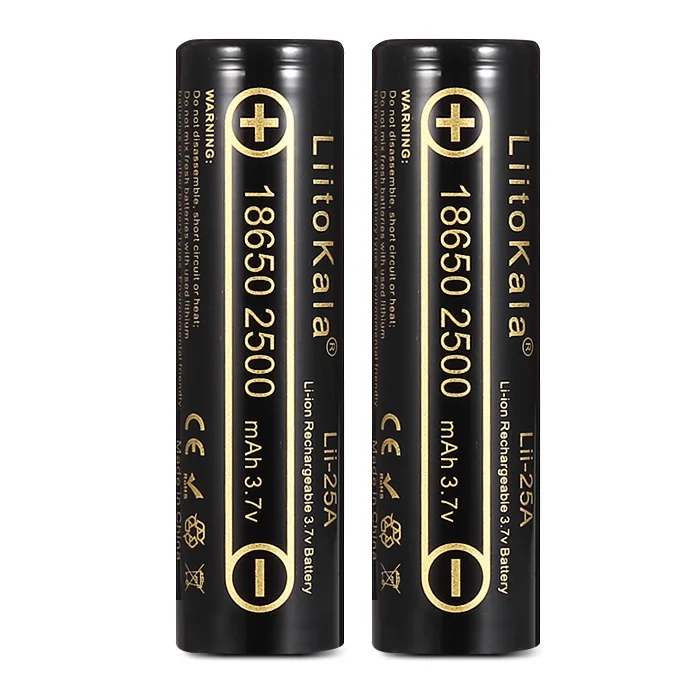 HK LiitoKala Lii-25A 3.6 فولت 18650 2500 مللي أمبير بطارية ليثيوم أيون ماكس 10A تفريغ السجائر الإلكترونية