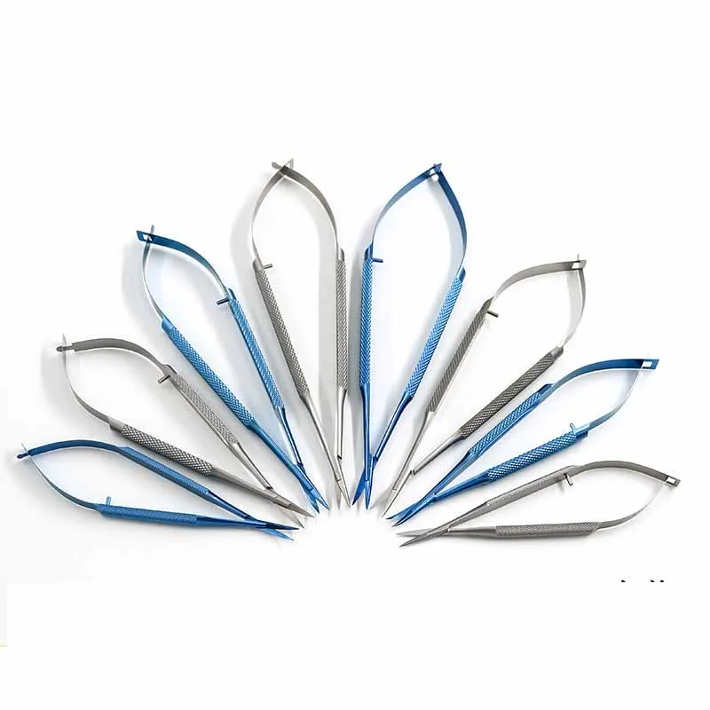 Ophthalmic Microscopic Cut Cornea Scissors Round Handle Double Eyelid Instrument