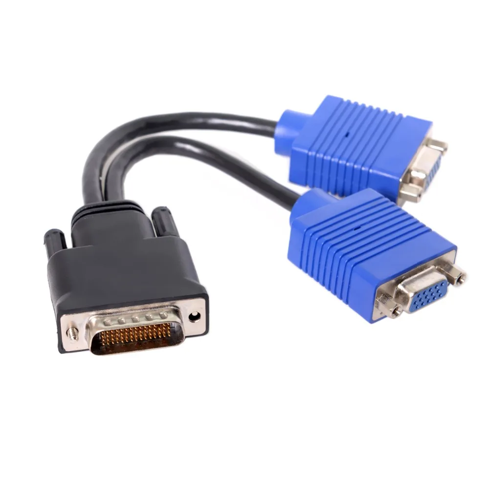 10CM DMS-59pin Male to Dual 15Pin VGA RGB Female Splitter Extension Cable for PC Graphics Card