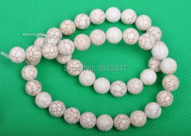 Wholesale 4mm 6mm 8mm 10mm 12mm 14mm 16mm Bead Length 40cm Bead White stone Howlite Bead Round Ball Loose Bead GIFT