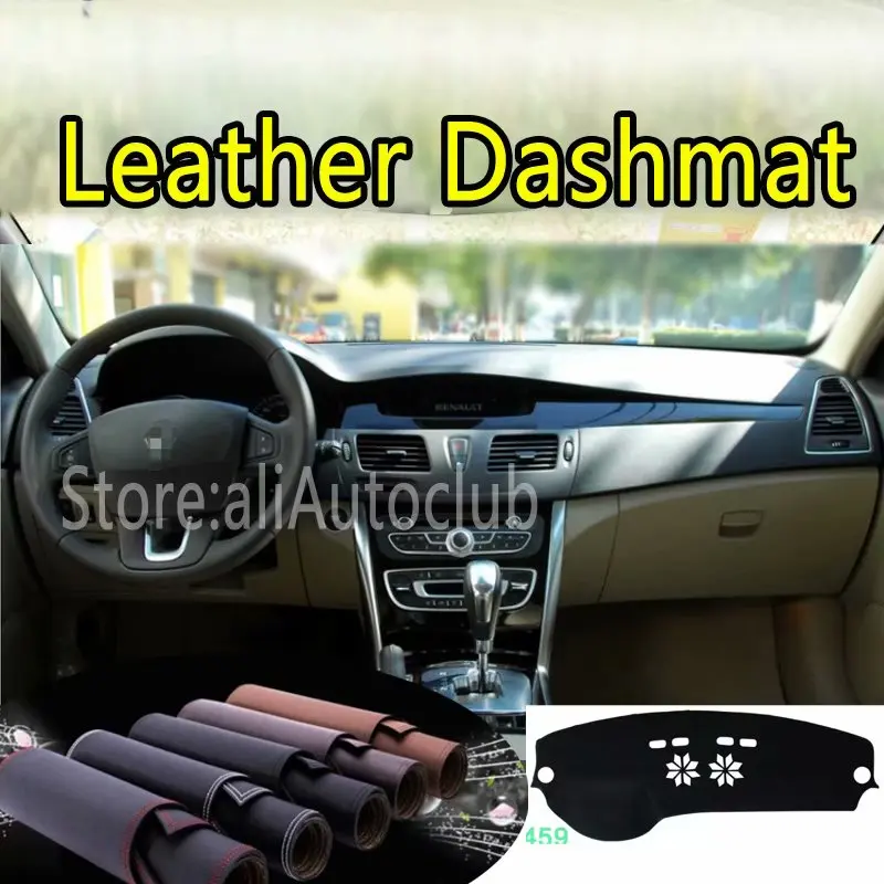 For Renault Latitude Samsung SM3 2009-2019 2010 2011 2012 Leather Dashmat Dashboard Cover Dash Carpet Custom Car Styling LHD+RHD