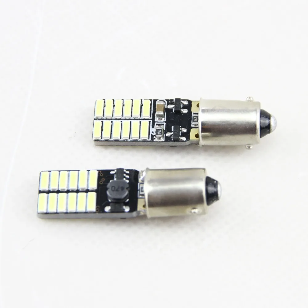 4pcs T11 BA9S T4W H6W 363 1445 17053 182 White 24 LED 4014 SMD Car Wedge Side Light Lamp Bulb 12V parking Light source