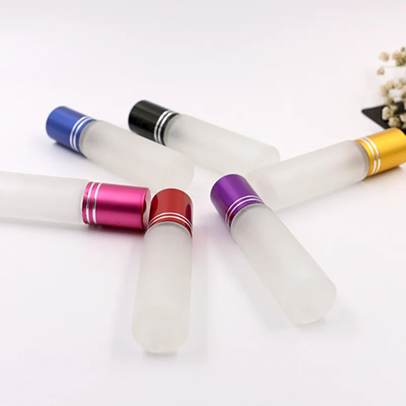 6/10/20/30/50PCS 8ml Matt Glass Refillable Portable Perfum Bottles Conveniet Lip Balms With Roller Balls