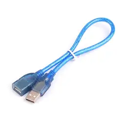 1PCS 30cm Blue Plastic USB Female to Male AF-AM Extension Cable Cord