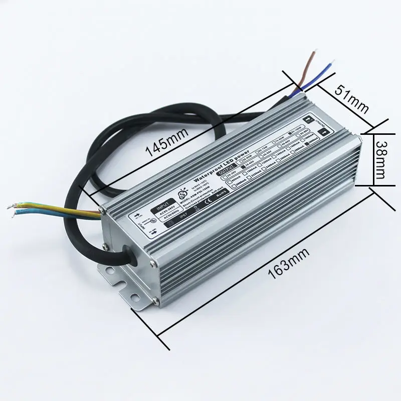 100W IP65 Waterproof LED Driver, AC85-265V To DC30-36V 3000mA Constant Current Power Supply, Out Door Floodlights Transformer