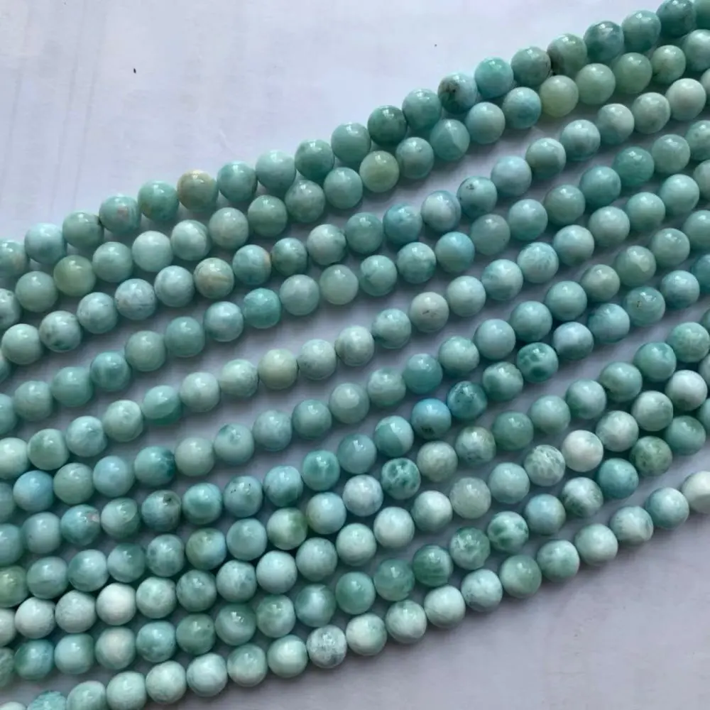 round larimar stone beads natural stone beads DIY loose beads for jewelry making strand 15