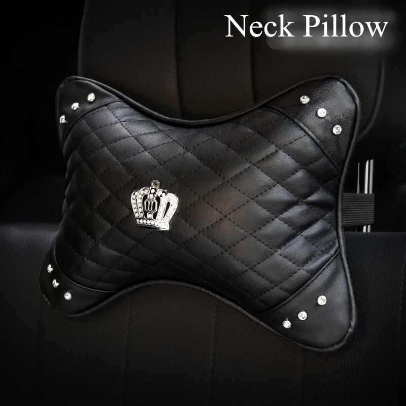 Bling crystal Crown Car key Case Bag High Quality Leather steering wheel cover outlet storage bag Atuo Interior Accessories Set