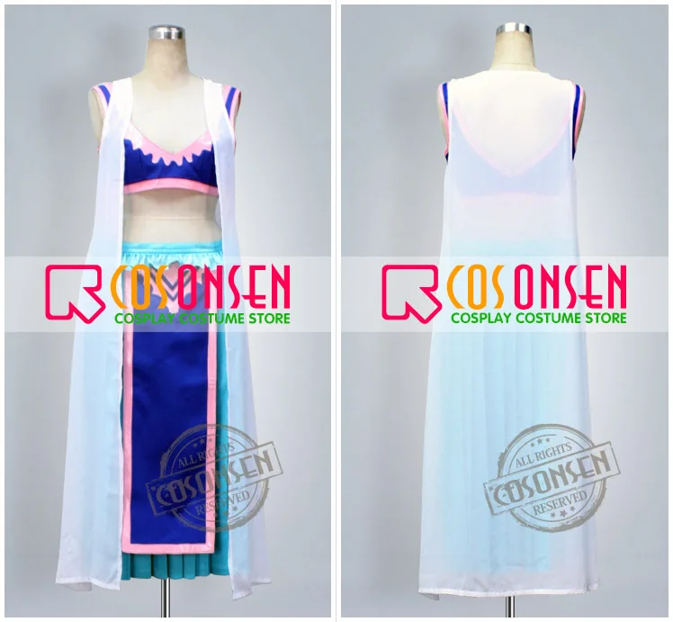 COSPLAYONSEN Anime One piece Nefeltari Vivi Cosplay Costume Blue Color 3 Pcs Set All Size