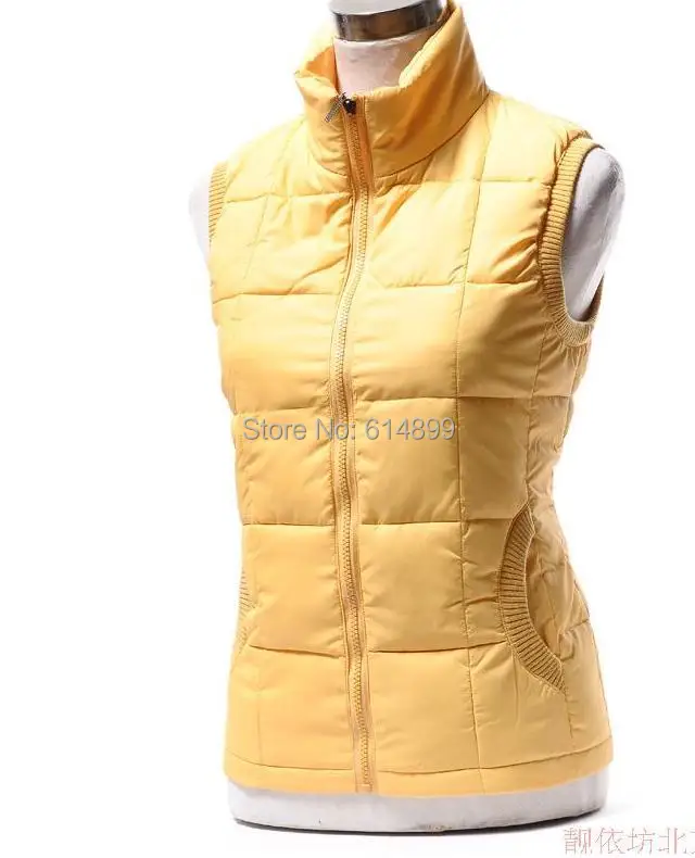 Chaleco de algodón con cremallera para mujer, chaqueta con cuello verde militar, talla L-XXXL, venta directa de fábrica, otoño e invierno, 306