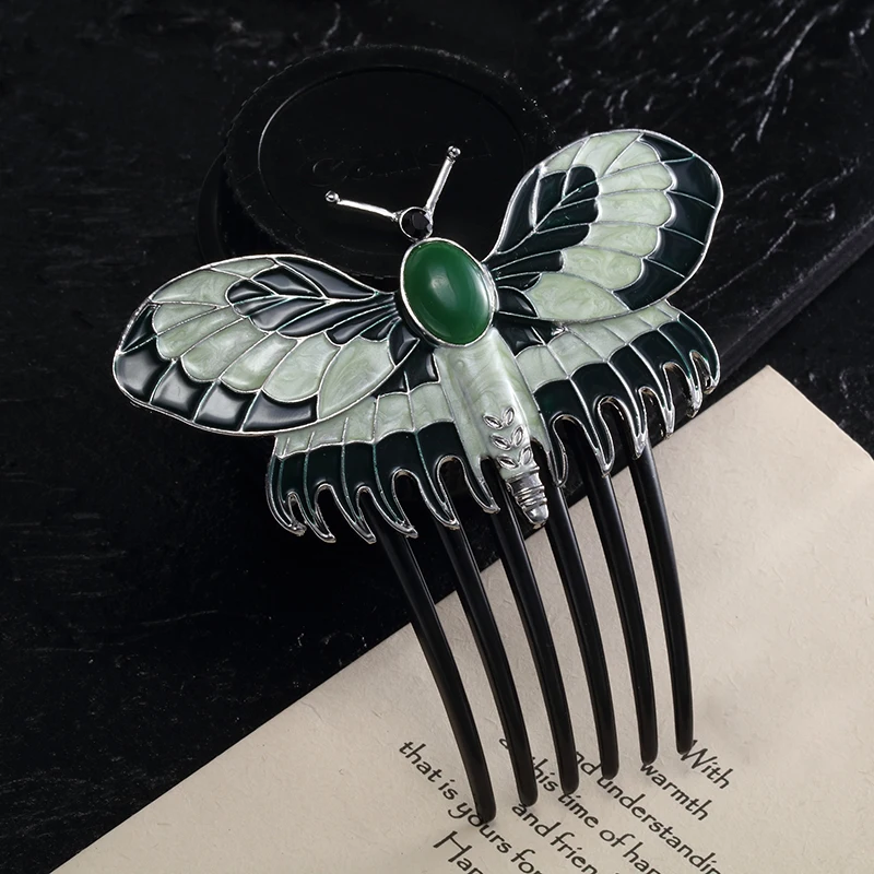 Fashion Movie Charm Titanic Heroine Rose Cosplay Hairpin Butterfly Comb Hair Accessory Prop For Women image 4