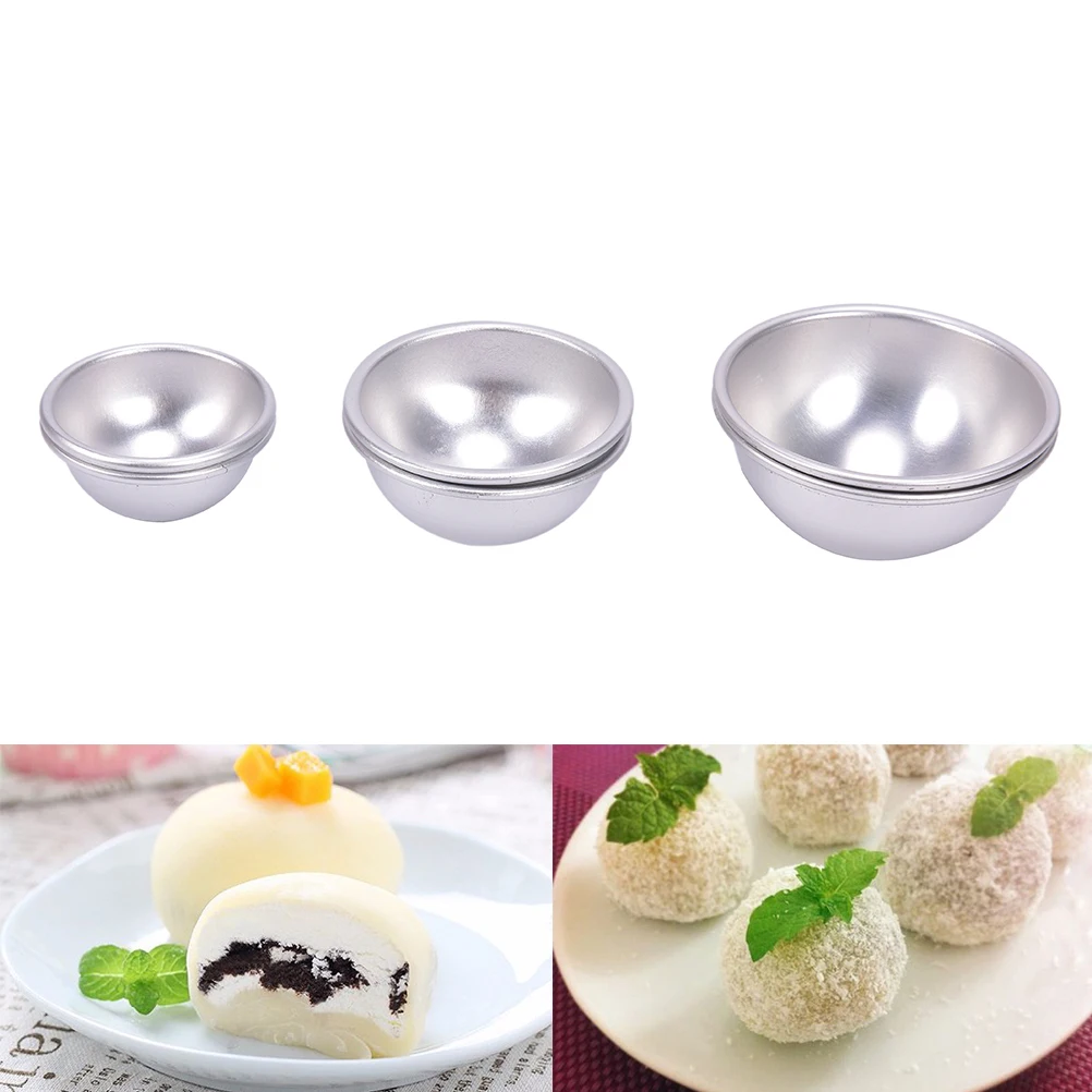 2Pcs Bath Bombs Metal Aluminum Alloy Bath Bomb Mold 3D Ball Sphere Shape DIY Bathing Tool Accessories Creative Mold