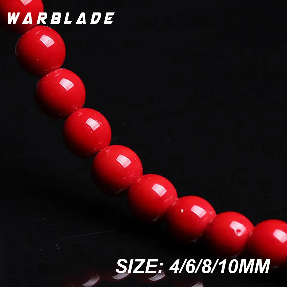 Natural Stone Red Coral Beads Round Loose Beads 4mm 6mm 8mm 10mm 12mm 14mm For Jewelry Making Necklace DIY Bracelet WarBLade