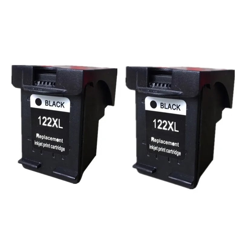 2Pcs 122XL BK Refilled Ink Cartridge for HP 122 Deskjet 1000 1050 2000 2050s 3000 3050A 3052A 3054 1010 1510 2540 Show Ink Level