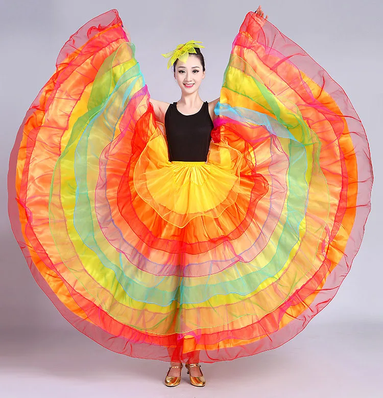 Flamenco Skirt Classic Women's Spanish Dance Costume Gypsies Flamenco Dress