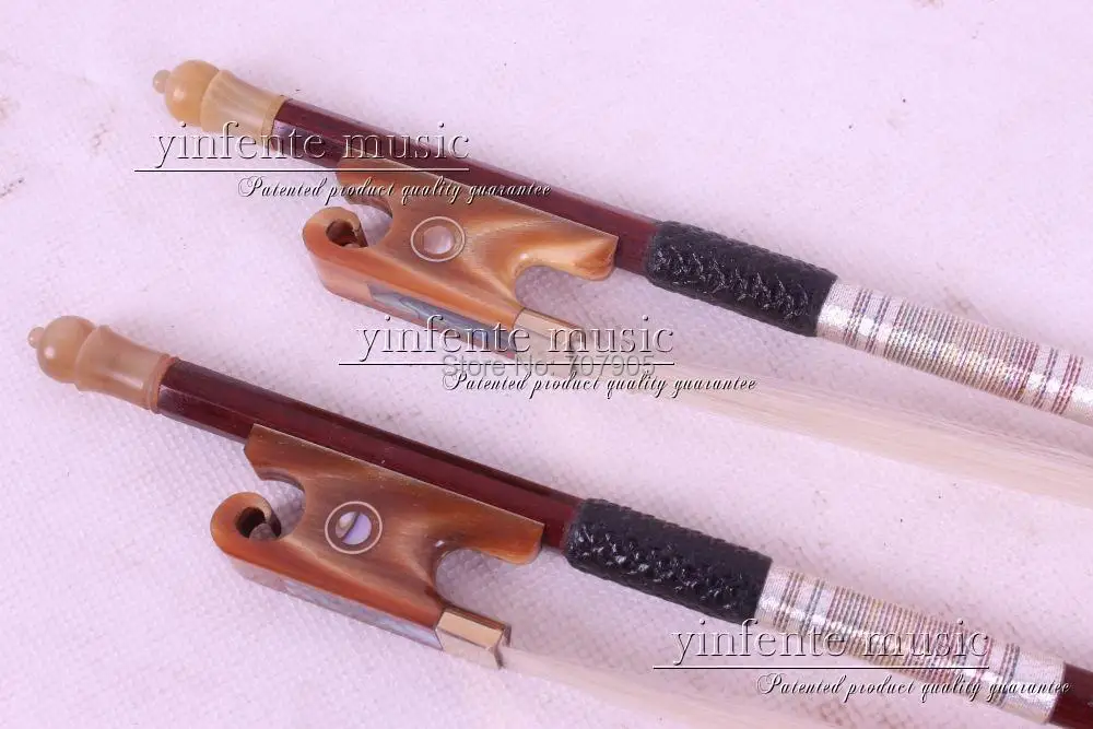 

1 pcs Brazilwood Violin Bow 4/4 Straight Pretty inlay Color #R 32# black OX horn f rog